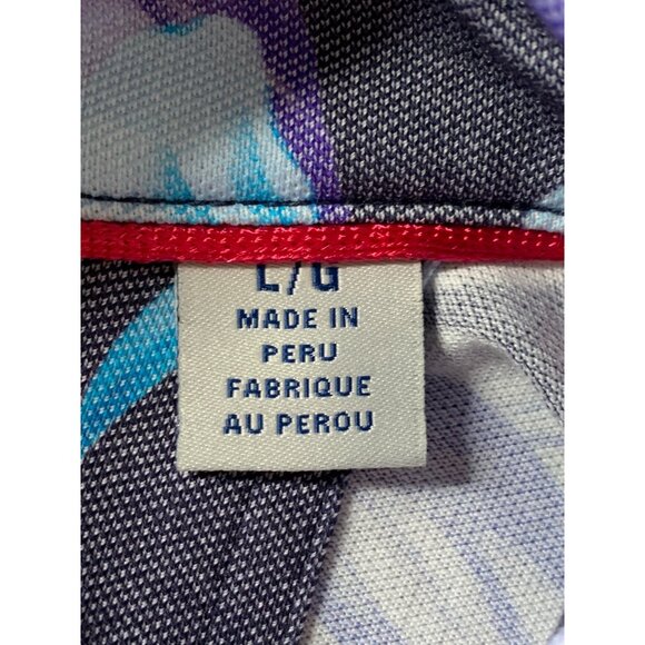 Tommy Bahama Floral Polo Shirt Large Short Sleeve Island - Picture 3 of 10